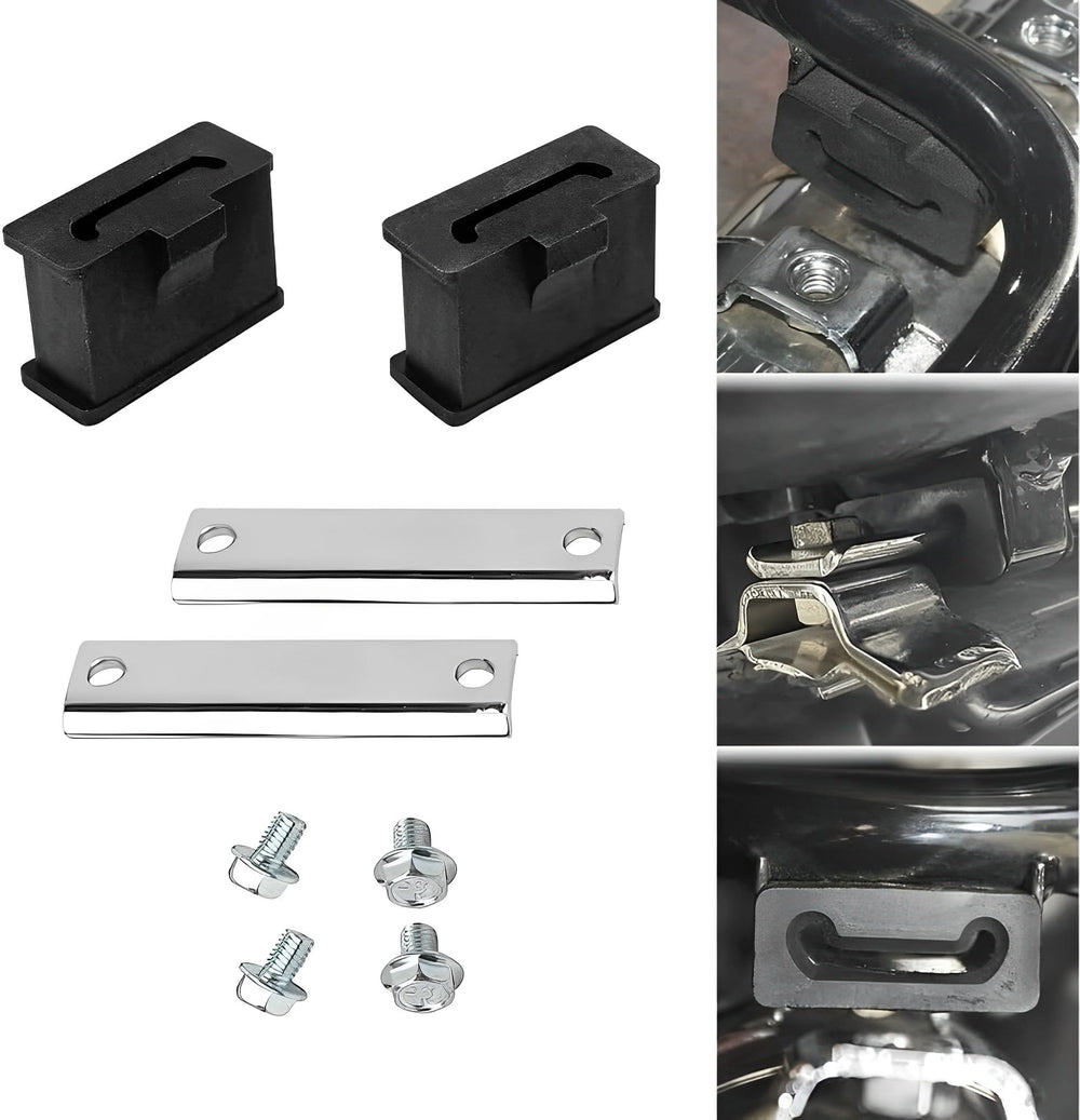 VPZMT rear air cushion muffler bracket side view showing vibration dampening for Harley rides