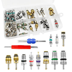 Vrasly 102Pcs valve core kit packaging shows organized set for quick repairs