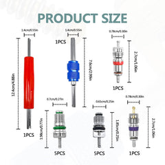 Vrasly R134a green valve cores color-coded for fast identification and sealing