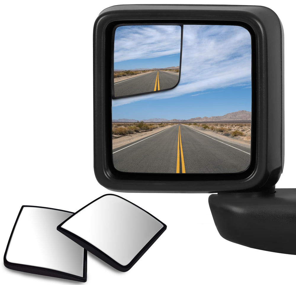 VrooeCoe convex blind spot mirror for Jeep Wrangler JL/JLU enhances side visibility for safer lane changes