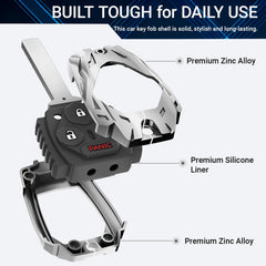Vruwcey zinc alloy key fob case offers heavy-duty protection.