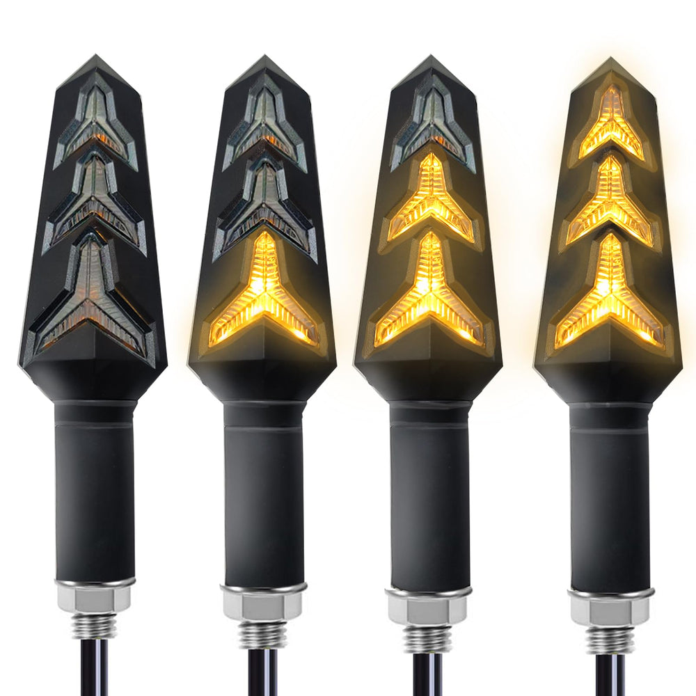 VRWEARE 4-pack LED turn signals for universal fit and bright daytime visibility.