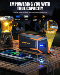 VTOMAN V10 smart jumper cable uses all-metal clamps for reliable connections.