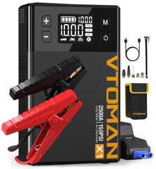 VTOMAN X1 jump-starter for roadside emergency starts with a compact design.