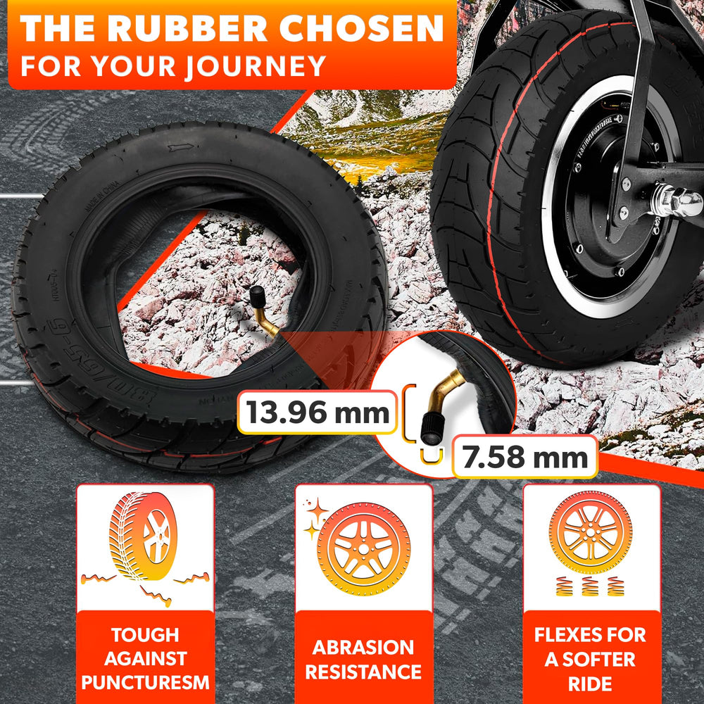 V TOWER 80/65-6 tire mounted on wheel demonstrates easy replacement