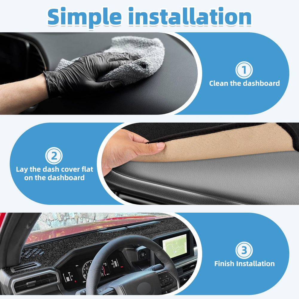 VTVWNM dash cover installs in seconds with a snug, tool-free fit.