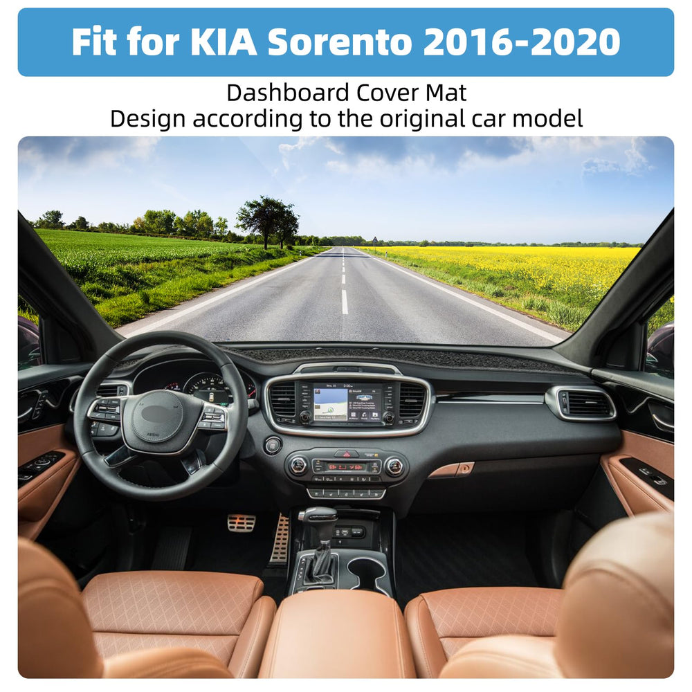Anti-slip bottom keeps the VTVWNM dash mat in place on the Kia Sorento dashboard