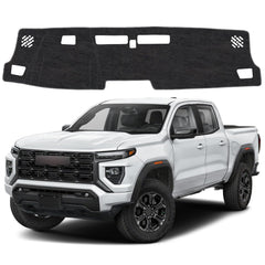 VTVWNM dash cover mat on Chevy Colorado dashboard reduces glare