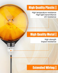 Vudajuley amber hazard light for Kubota L4760 assembly ready for mounting.