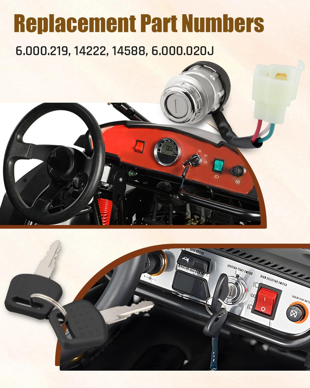 Vudajuley ignition switch for American Sportworks Go-Kart ensures steady starts