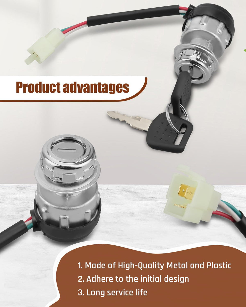 Vudajuley ignition switch for Hammerhead SS250 highlighting rust-resistant body