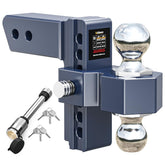 Vullteeon adjustable hitch showing 6-rise/drop for level towing