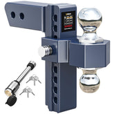 Vullteeon adjustable hitch with 8-inch rise for level towing across varied trailer heights.