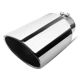 Vurkcy 5inlet exhaust tip on a polished tailpipe for easy bolt-on fit