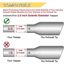 Vurkcy bolt-on exhaust tip for easy, tool-free installation.