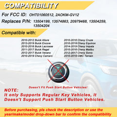 Vurkcy Buick Allure key fob 2-pack showing replacement remote layout.