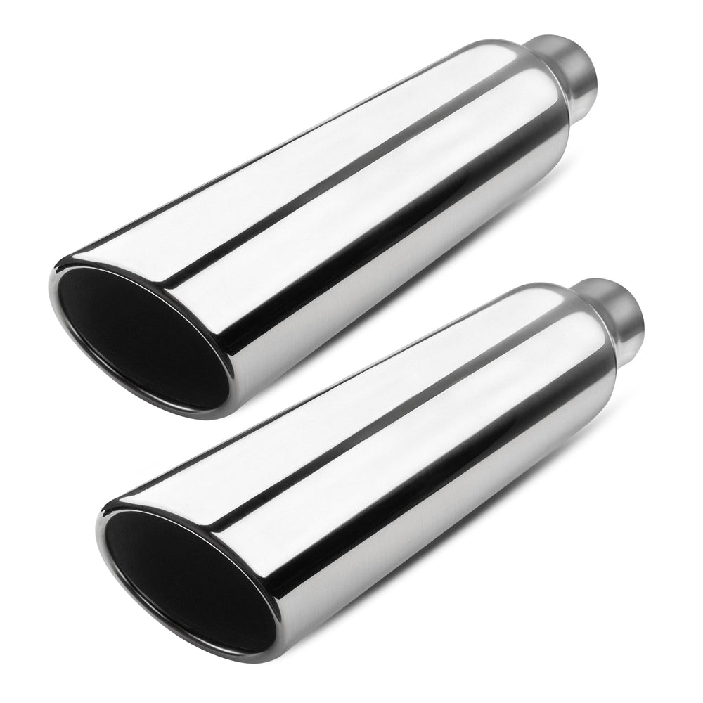 Vurkcy exhaust tip with rolled edge and slant cut, enhancing aesthetics and airflow.