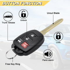 Vurkcy HYQ12BEL front view replacement Toyota remote