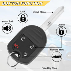 Vurkcy key fob 2pcs buttons, clearly labeled for Lock, Unlock, and Panic.