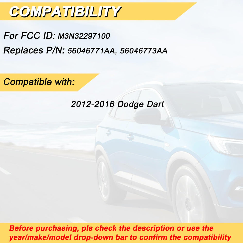 Vurkcy Dodge Dart key fob back view showing button layout.