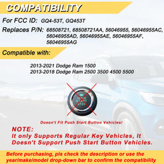 Vurkcy GQ4-53T back view key fob for Ram pickup