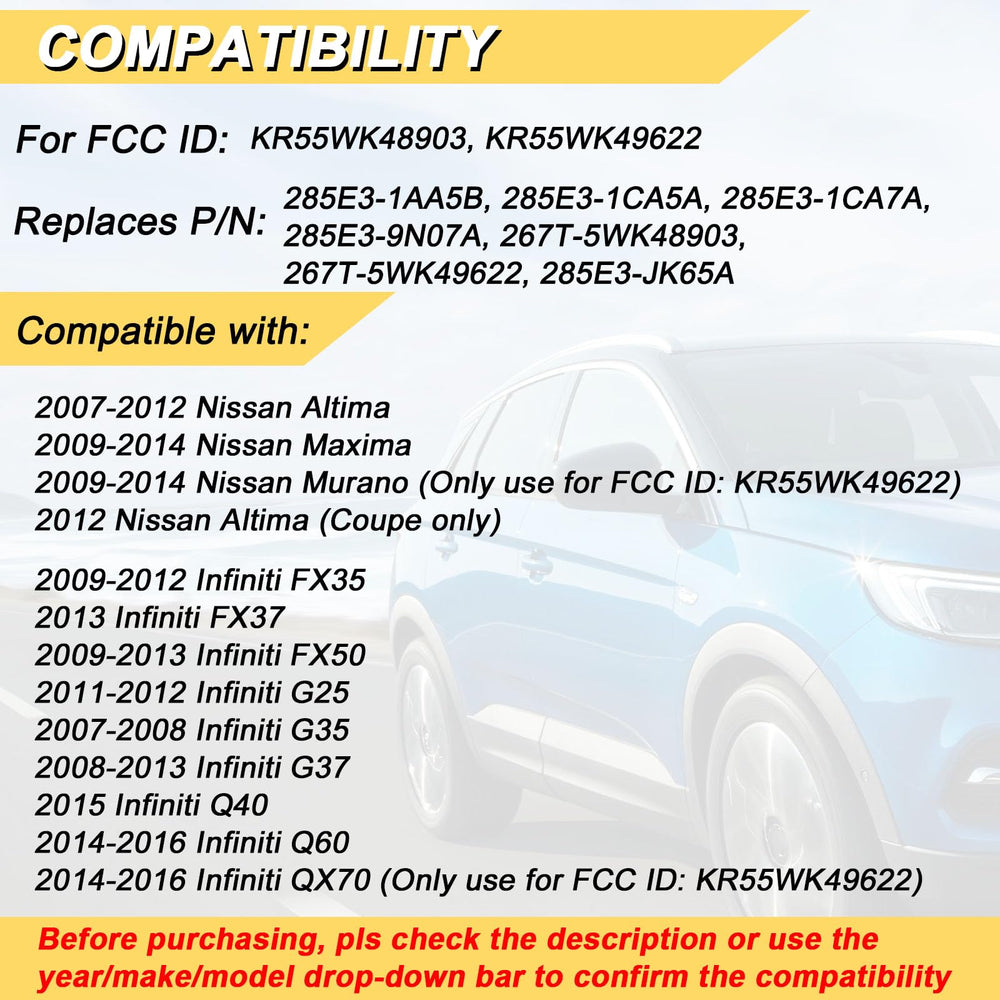 Vurkcy key fob for Nissan Murano 2009-2014 enabling quick entry.