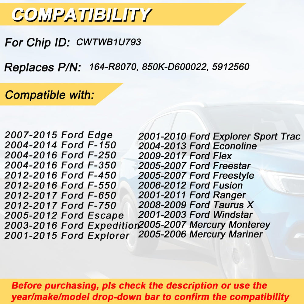 Vurkcy replacement fob for Ford F250/F350 with quick programming and sturdy build.