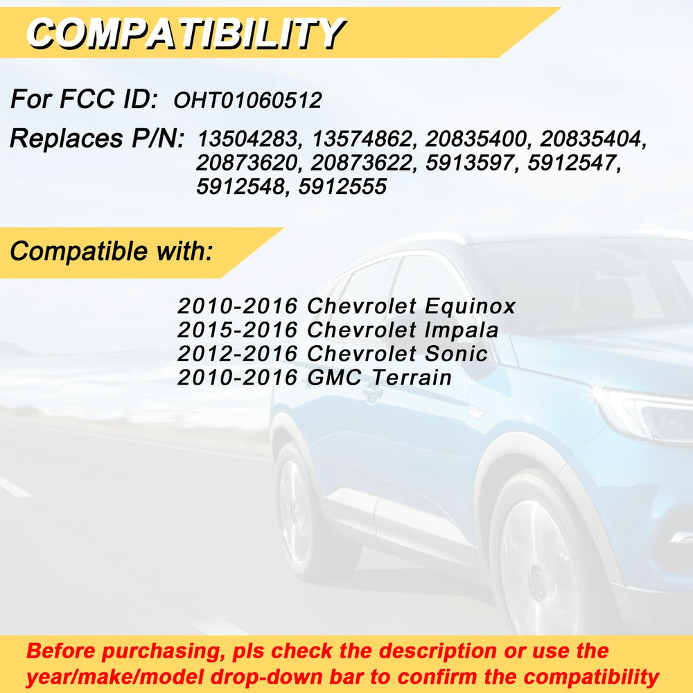 Vurkcy key fob replacement for GMC Terrain ensures easy entry