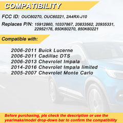 Vurkcy key fob replacement for Monte Carlo with easy pairing.