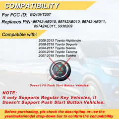 Vurkcy key fob for Toyota Sequoia ready for replacement remote access.