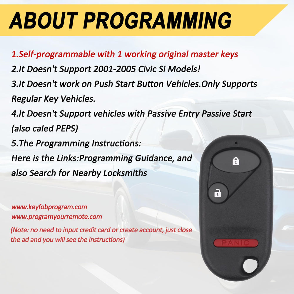 Vurkcy replacement remote NHVWB1U523/521 matches original Honda codes
