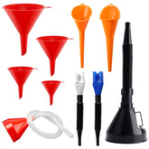 vvag 10Pcs automotive funnels set with wide mouth fuel funnel for fast, clean pouring.