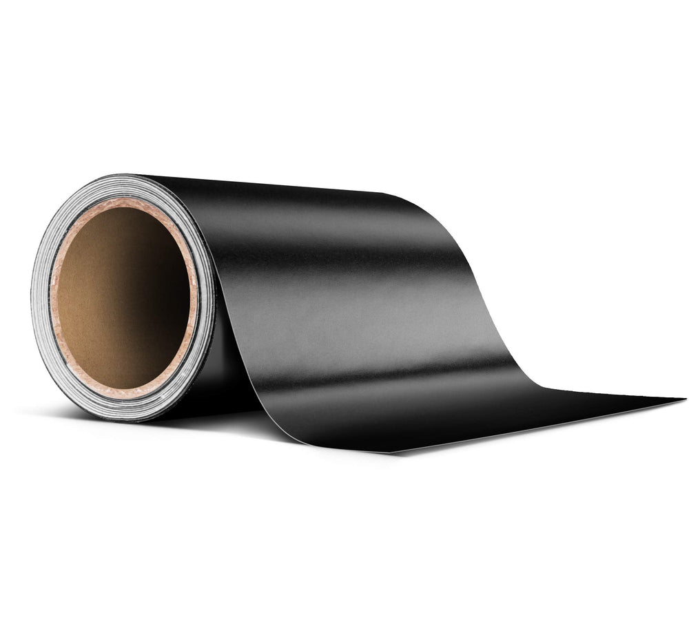 VViViD black matte air-release vinyl tape roll shown on a car surface for bubble-free application
