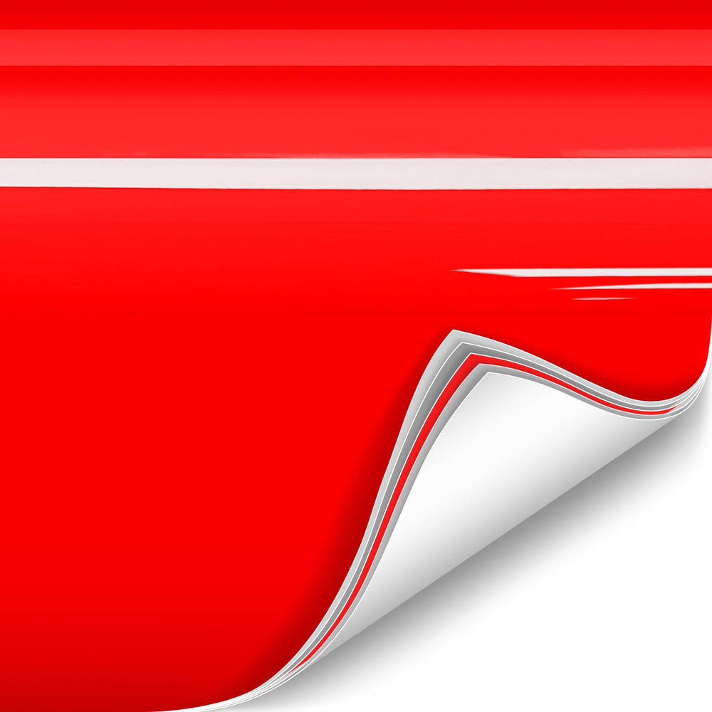 Close-up of VViViD ColorFusion gloss red finish emphasizing deep embedded color.