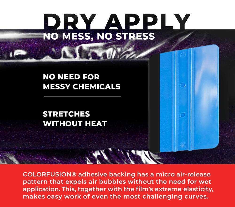 VViViD ColorFusion PPF Cosmic Purple dry-apply on large surfaces.