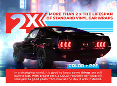 VViViD ColorFusion PPF Cosmic Purple wet-application on vehicle panels.