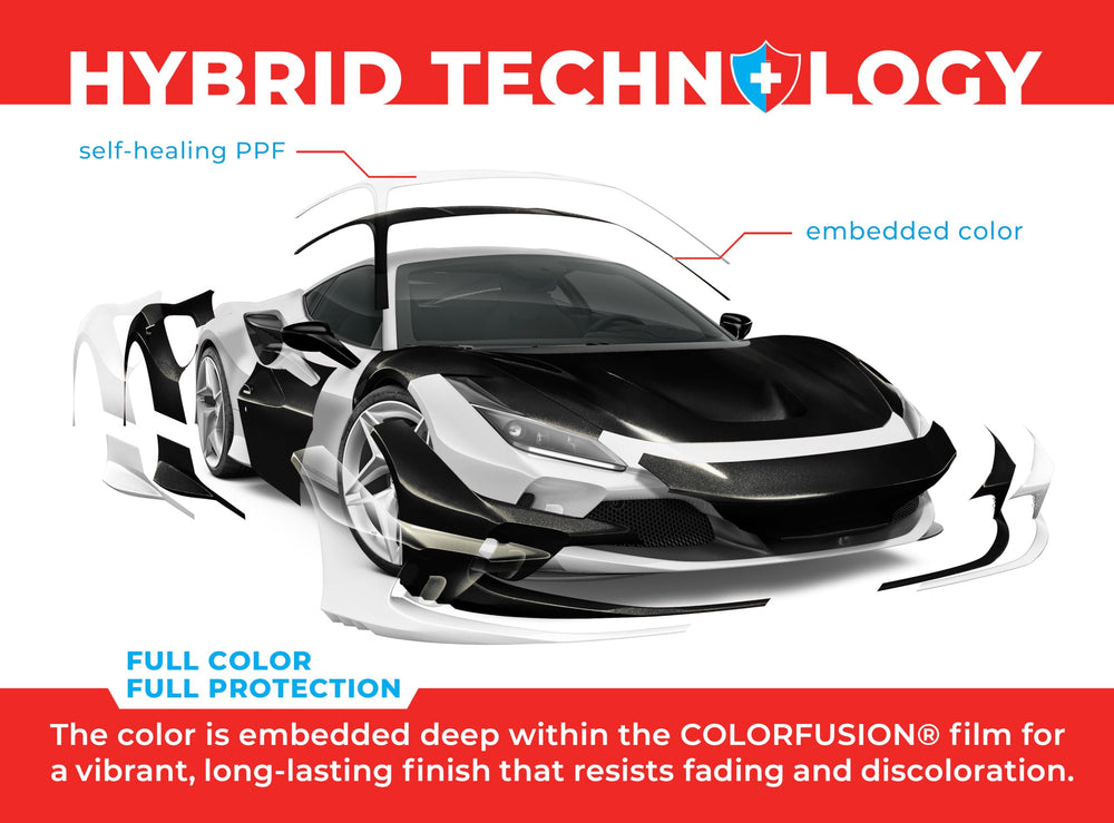 VViViD ColorFusion PPF embedded color depth for vibrant, fade-resistant finish.