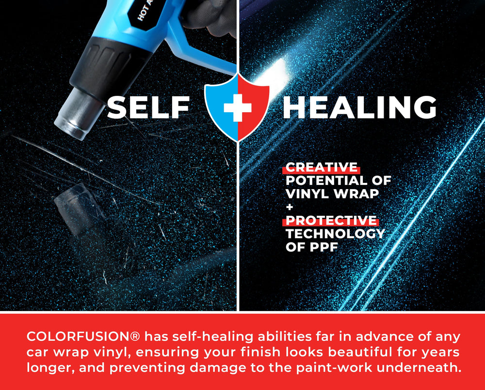 VViViD ColorFusion PPF uses paint-safe adhesive for safe top-coat protection.