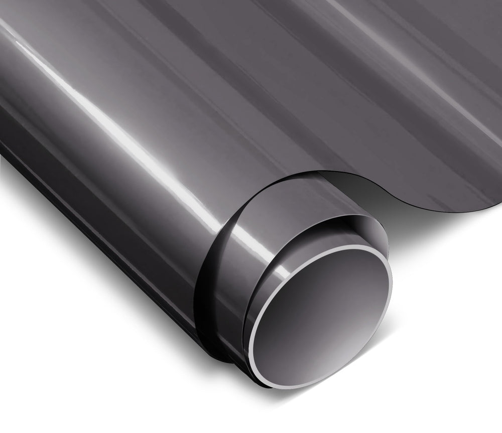 VViViD ColorFusion PPF Provence Grey dry-apply roll on car panel, vibrant gloss and protection.