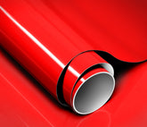 VViViD ColorFusion red PPF roll shows glossy wrap finish for bold, protective color.