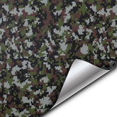 VViViD digital camo wrap close-up showing air-release for bubble-free finish.