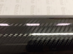 Close-up of glossy carbon finish and air-release adhesion