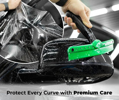 Edge-to-edge coverage demonstrated on a painted car to reduce chips.
