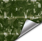VViViD forest green forged-carbon camouflage wrap on a surface for rugged camouflage and protection