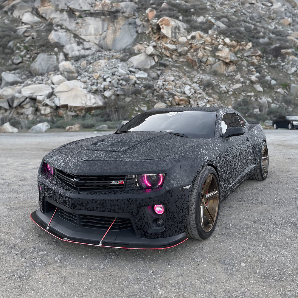 VViViD forged carbon wrap on a hood, dramatic look with easy application.