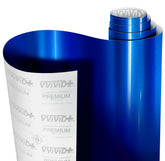 VViViD gloss liquid metal brilliant blue vinyl wrap bulk roll showing vibrant finish for vehicles