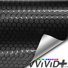 VViViD Honeycomb Matte Black hex-pattern closeup highlights premium texture and color depth for customization.