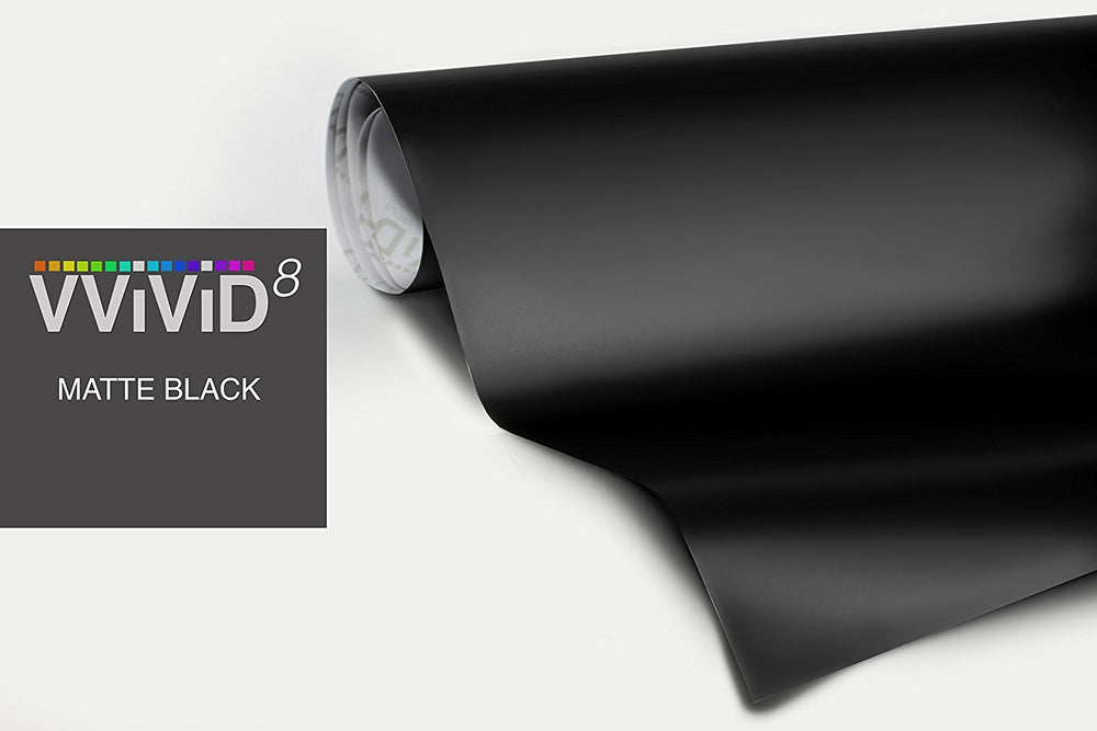 VViViD matte black vinyl wrap roll with XPO air release technology for easy installation