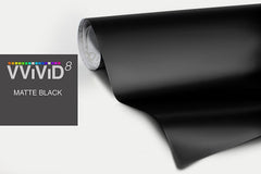 VViViD matte black vinyl wrap roll with XPO air release technology for easy installation