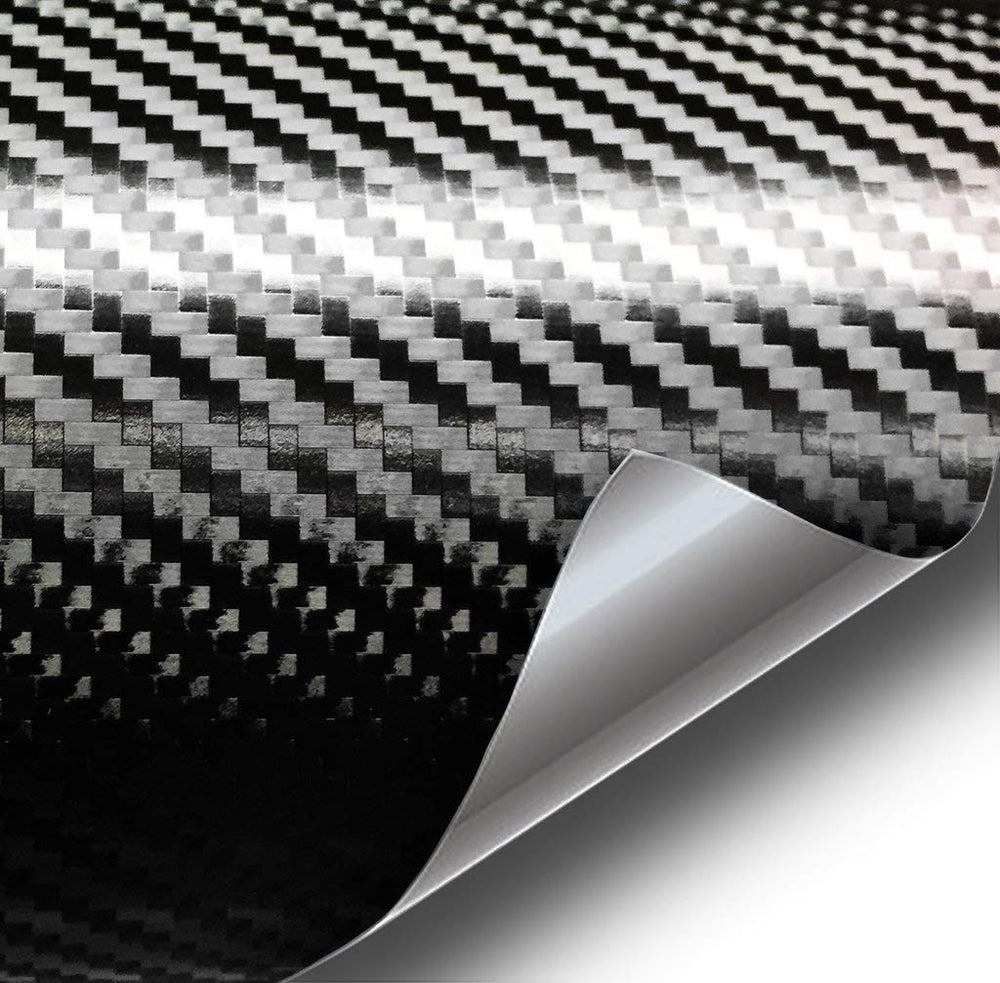 VViViD+ black carbon fiber wrap roll shown for vehicle branding and wraps